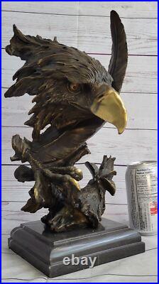 Détaillé Rare Aigle Marbre Sculpture Buste Bronze Tête Collection Art Déco Solde