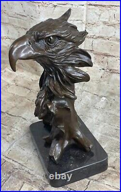 Détaillé Rare Aigle Marbre Sculpture Buste Bronze Tête Collection Art Déco Solde