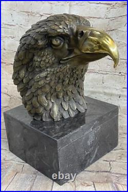 Détaillé Rare Aigle Marbre Sculpture Buste Bronze Tête Collection Art Déco Solde