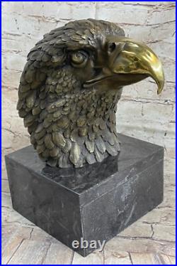 Détaillé Rare Aigle Marbre Sculpture Buste Bronze Tête Collection Art Déco Soldé Détaillé Rare Aigle Marbre Sculpture Buste Bronze Tête Collection Art Déco Soldé