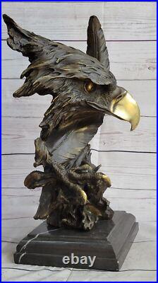 Détaillé Rare Aigle Marbre Sculpture Buste Bronze Tête Collection Art Déco Solde