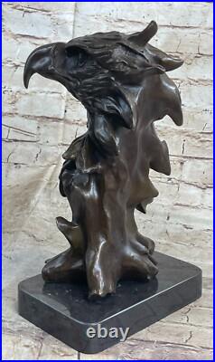 Détaillé Rare Aigle Marbre Sculpture Buste Bronze Tête Collection Art Déco Solde