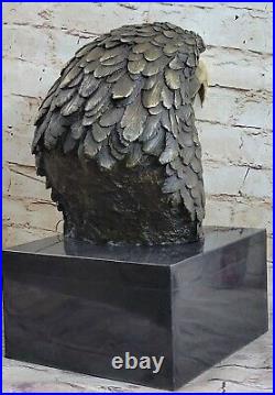 Détaillé Rare Aigle Marbre Sculpture Buste Bronze Tête Collection Art Déco Soldé