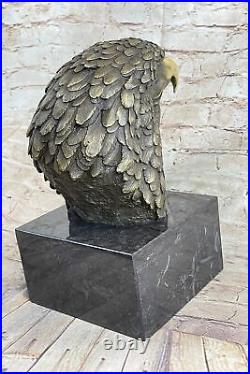 Détaillé Rare Aigle Marbre Sculpture Buste Bronze Tête Collection Art Déco Solde