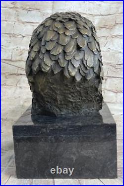 Détaillé Rare Aigle Marbre Sculpture Buste Bronze Tête Collection Art Déco Solde