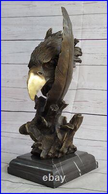 Détaillé Rare Aigle Marbre Sculpture Buste Bronze Tête Collection Art Déco Solde