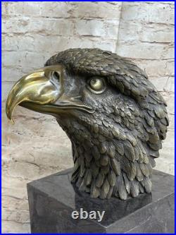Détaillé Rare Aigle Marbre Sculpture Buste Bronze Tête Collection Art Déco Solde
