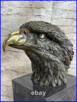 Détaillé Rare Aigle Marbre Sculpture Buste Bronze Tête Collection Art Déco Solde Détaillé Rare Aigle Marbre Sculpture Buste Bronze Tête Collection Art Déco Solde