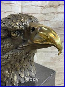 Détaillé Rare Aigle Marbre Sculpture Buste Bronze Tête Collection Art Déco Solde