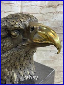 Détaillé Rare Aigle Marbre Sculpture Buste Bronze Tête Collection Art Déco Solde