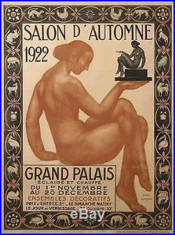 Dorignac Affiche Ancienne Art Deco Salon D'automne 1922 Paris France