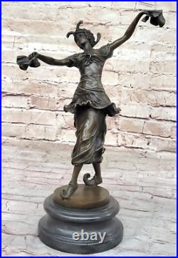 Élégance Détail Art Déco Bronze Par CL. J R Colinet Statue De Collection