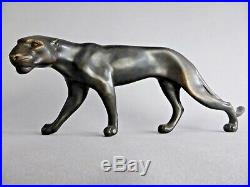 Elegant Jaguar Art Deco En Bronze D'art Felin De Toute Beaute Panther Jugenstijl