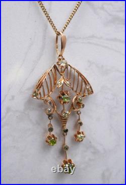 Émeraudes Art Nouveau 56 Zolotniki Tsar 585 Or Rose Bijoux Art Déco Russie