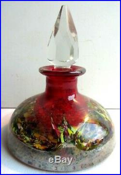 Encrier ART Déco en verre sulfure, avec son bouchon à facettes, MURANO