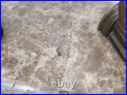 Encrier Art Deco En Marbre & Regule 1920 1930 Vintage Oiseau Vanneau 20s 30s