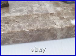 Encrier Art Deco En Marbre & Regule 1920 1930 Vintage Oiseau Vanneau 20s 30s