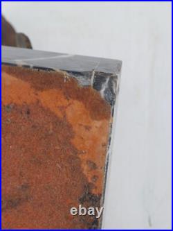 Encrier Art Déco en marbre et bronze Mouette sur boule verre 1930