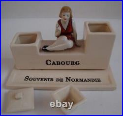 Encrier Ecritoire Figurine Baigneuse Normandie Cabourg Style Art Deco Style Art