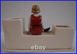 Encrier Ecritoire Figurine Baigneuse Normandie Cabourg Style Art Deco Style Art