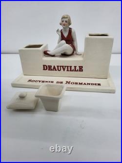 Encrier Ecritoire Figurine Baigneuse Normandie Deauville Style Art Deco Style Ar