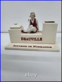 Encrier Ecritoire Figurine Baigneuse Normandie Deauville Style Art Deco Style Ar
