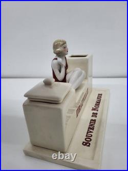Encrier Ecritoire Figurine Baigneuse Normandie Deauville Style Art Deco Style Ar