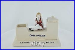 Encrier Ecritoire Figurine Baigneuse Normandie Le touquet Style Art Deco Style A