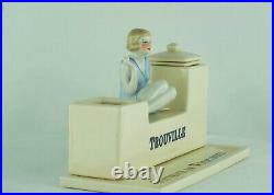 Encrier Ecritoire Figurine Baigneuse Normandie Trouville Style Art Deco Porcelai