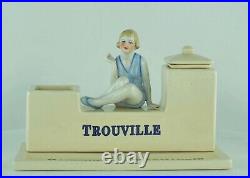 Encrier Ecritoire Figurine Baigneuse Normandie Trouville Style Art Deco Style Ar