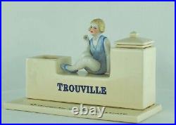 Encrier Ecritoire Figurine Baigneuse Normandie Trouville Style Art Deco Style Ar