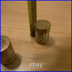 Ensemble Salière Et Poivrier En Laiton Et Nacre Style Art Deco Ref AO