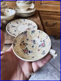 Ensemble Tasse Art Deco France 1920 Peint À La Main