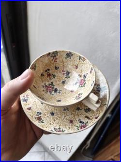 Ensemble Tasse Art Deco France 1920 Peint À La Main