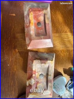 Ensemble de Cheminée en Onyx, Art Déco avec clé vintage