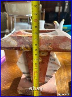 Ensemble de Cheminée en Onyx, Art Déco avec clé vintage