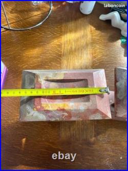 Ensemble de Cheminée en Onyx, Art Déco avec clé vintage