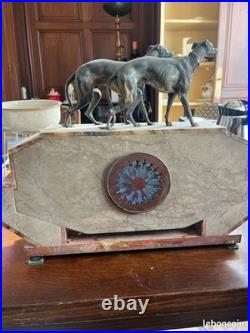 Ensemble de Cheminée en Onyx, Art Déco avec clé vintage