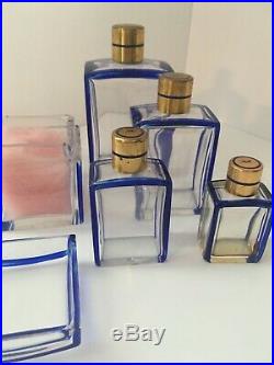 Enssemble flacons de parfum cristal signé JL art deco