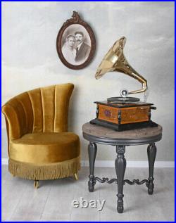 Entonnoir Gramophone His Masters Voice Tourne-Disque Art Déco Shellac-Plaque