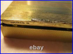 Etui A Cigarettes Or 14k 160 Gr Platine Diamants Signee Charlton & Co Art Deco