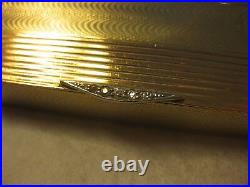 Etui A Cigarettes Or 14k 160 Gr Platine Diamants Signee Charlton & Co Art Deco