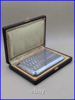 Étui à cigarettes / porte-cartes Barrouquère en métal argenté Art déco