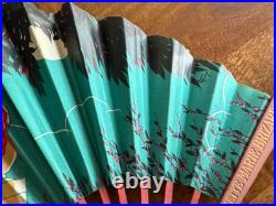 Éventail Publicitaire Art Deco En Papier Français Liqueur Marie Brizard