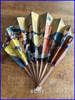 Éventail Publicitaire Art Deco En Papier Français Liqueur Marie Brizard 1925