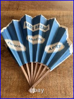 Éventail Publicitaire Art Deco En Papier Français Liqueur Marie Brizard 1925