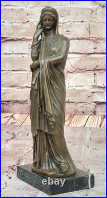 Fait Bronze Maiden Statue Par J La Art Déco de Collection Ouvre