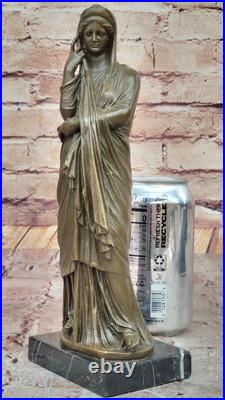 Fait Bronze Maiden Statue Par J La Art Déco de Collection Ouvre