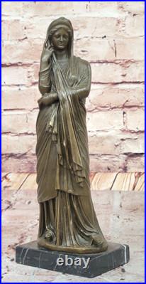 Fait Bronze Maiden Statue Par J La Art Déco de Collection Ouvre