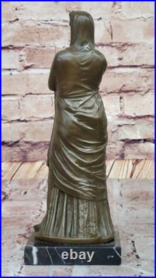Fait Bronze Maiden Statue Par J La Art Déco de Collection Ouvre